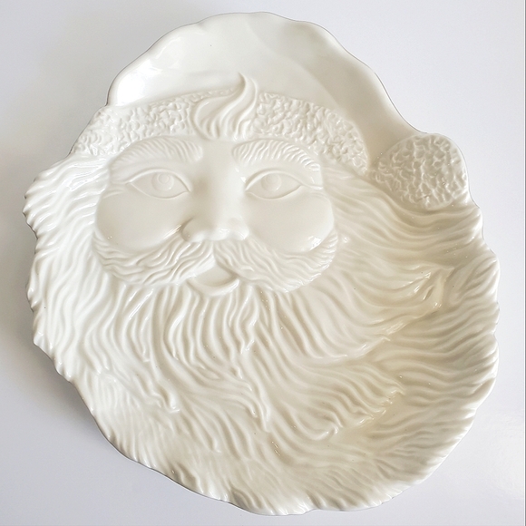 Mikasa Santa's Cookie Plate Tray Platter Ivory Porcelain Holiday Elegance - Picture 3 of 8